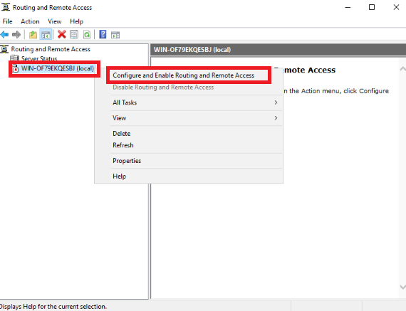 Configure and Enable Routing and remote access
